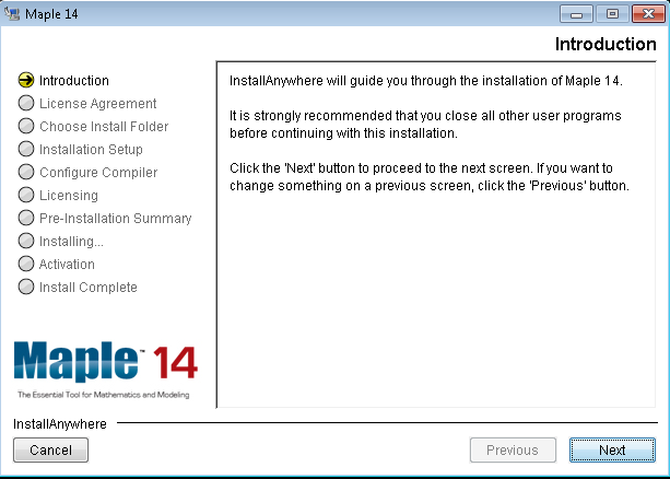 Fil:Maple14 installasjon introduction.png