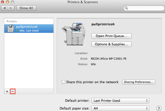 uninstall printer for mac
