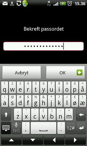 Android-telefon innstillinger sikkerhet skjermlås passord bekreft.jpg