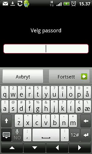 Android-telefon innstillinger sikkerhet skjermlås passord skriv.jpg