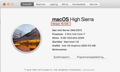 Hvilken versjon av Mac OS X har du? – IT-hjelp UiB
